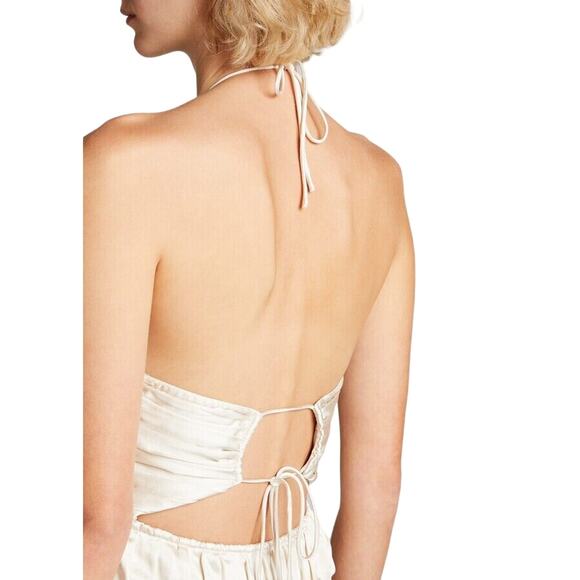 Jonathan Simkhai Clementine Leisure Halter Dress in Stone (Size S) - Picture 9 of 11